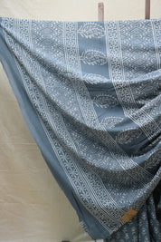 Dark Grey HBP Cotton Saree - SRDGCS2595