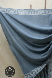 Dark Grey HBP Cotton Saree - SRDGCS2595