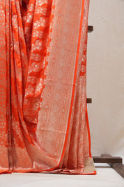 Orange Banarasi Silk Saree - SROBSS669