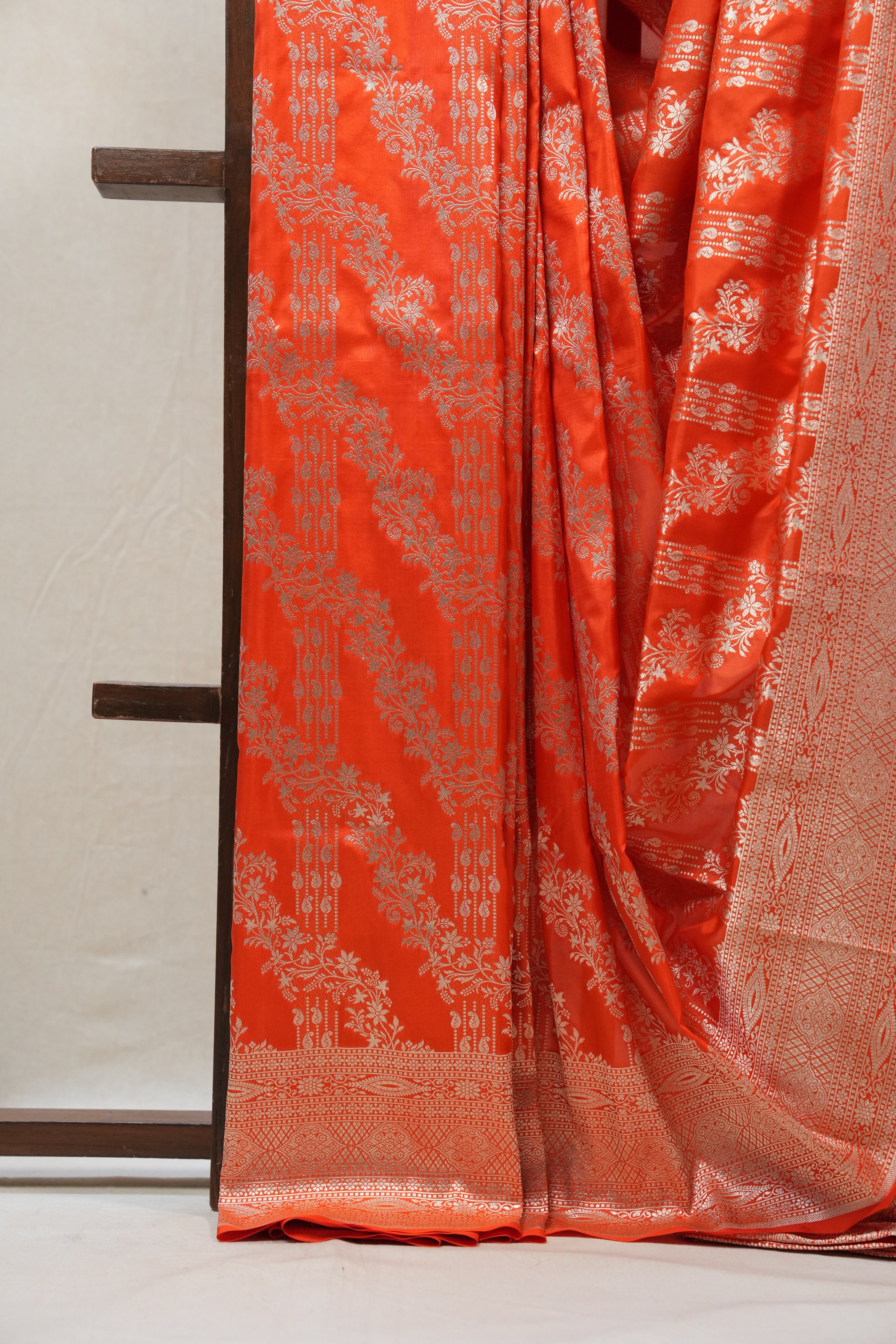 Orange Banarasi Silk Saree - SROBSS669