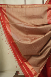 Red Maheshwari Saree- SRRMS1348