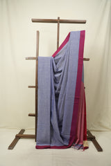 Powder Blue Bengal Cotton Saree - SRPBBCS198