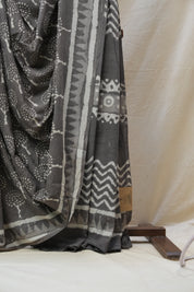 Grey HBP Cotton Saree - SRGCS2586