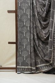 Grey HBP Cotton Saree - SRGCS2586