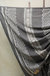 Grey HBP Cotton Saree - SRGCS2586