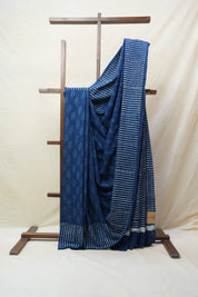 Indigo HBP Cotton Saree - SRICS2585