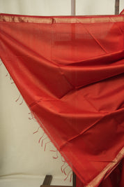 Red Maheshwari Saree- SRRMS1348