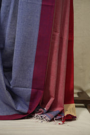 Powder Blue Bengal Cotton Saree - SRPBBCS198