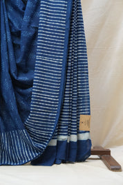 Indigo HBP Cotton Saree - SRICS2585