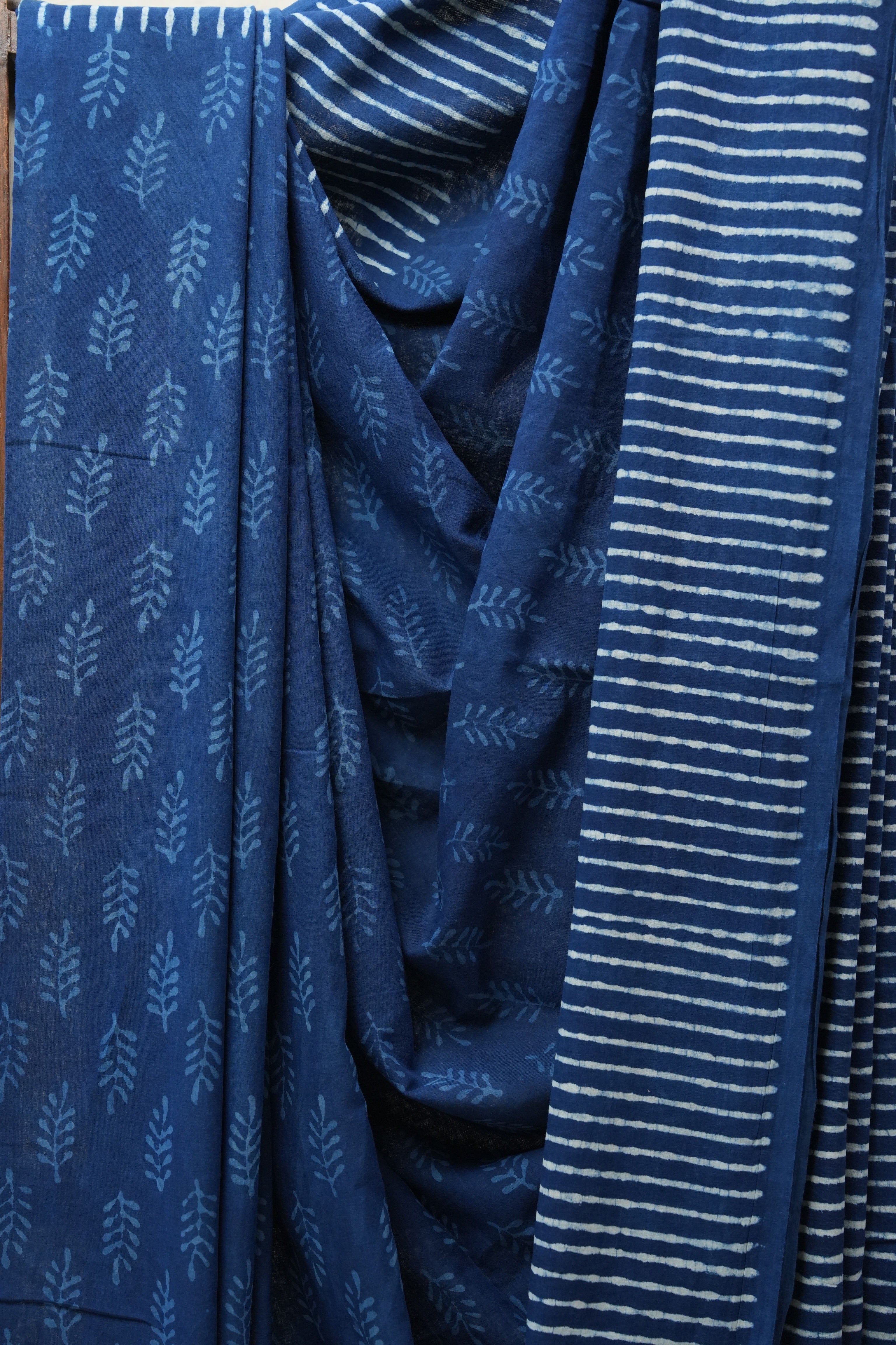 Indigo HBP Cotton Saree - SRICS2585