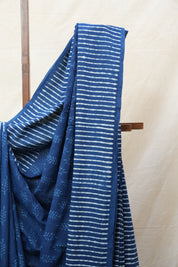 Indigo HBP Cotton Saree - SRICS2585