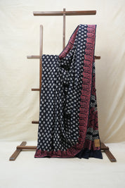Black HBP Cotton Saree - SRBCS2609