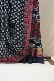 Black HBP Cotton Saree - SRBCS2609