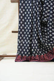 Black HBP Cotton Saree - SRBCS2609