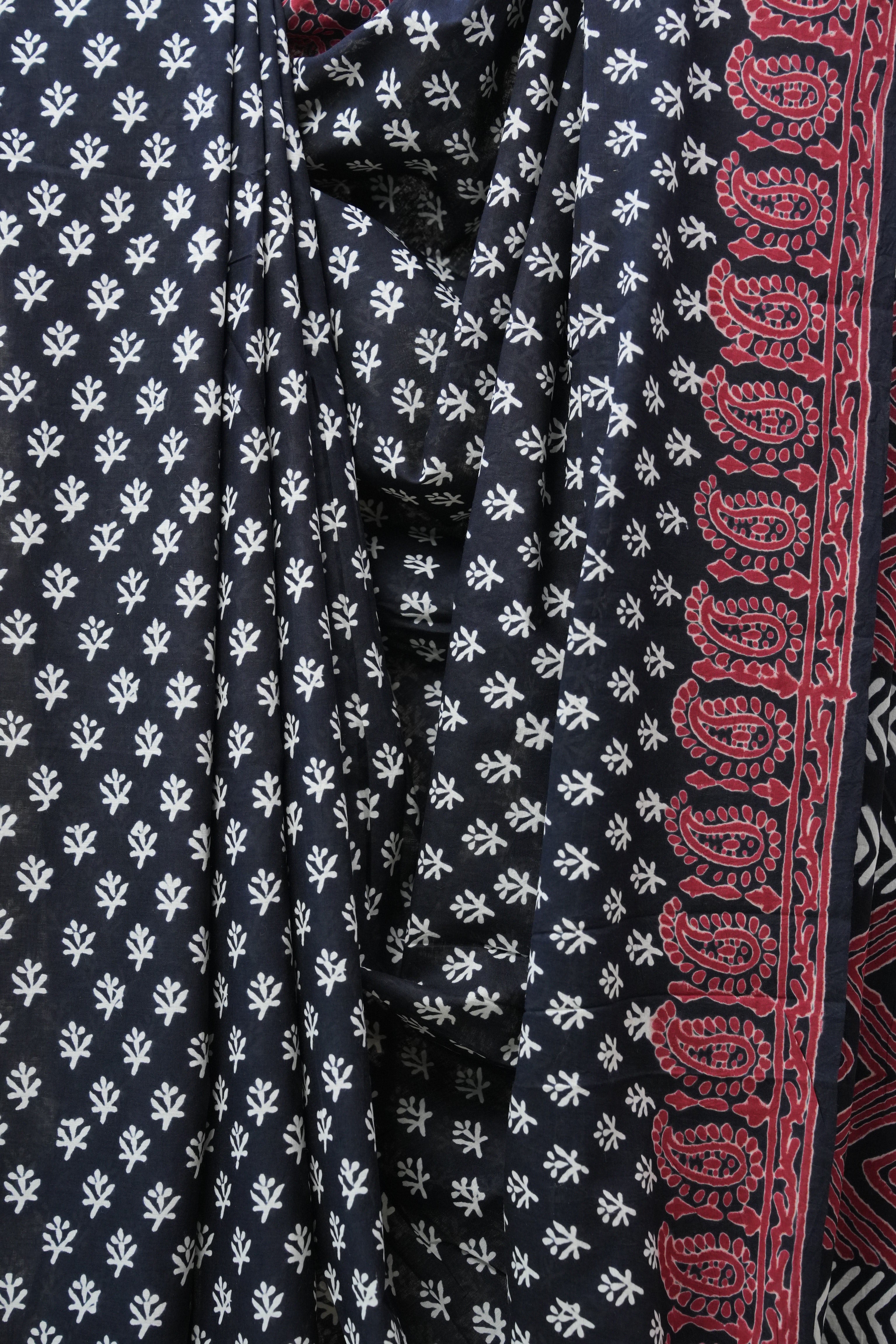 Black HBP Cotton Saree - SRBCS2609