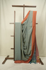 Teal Cotton Ilkal Saree - SRTCIS1075