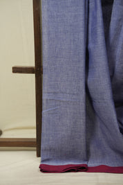 Powder Blue Bengal Cotton Saree - SRPBBCS198
