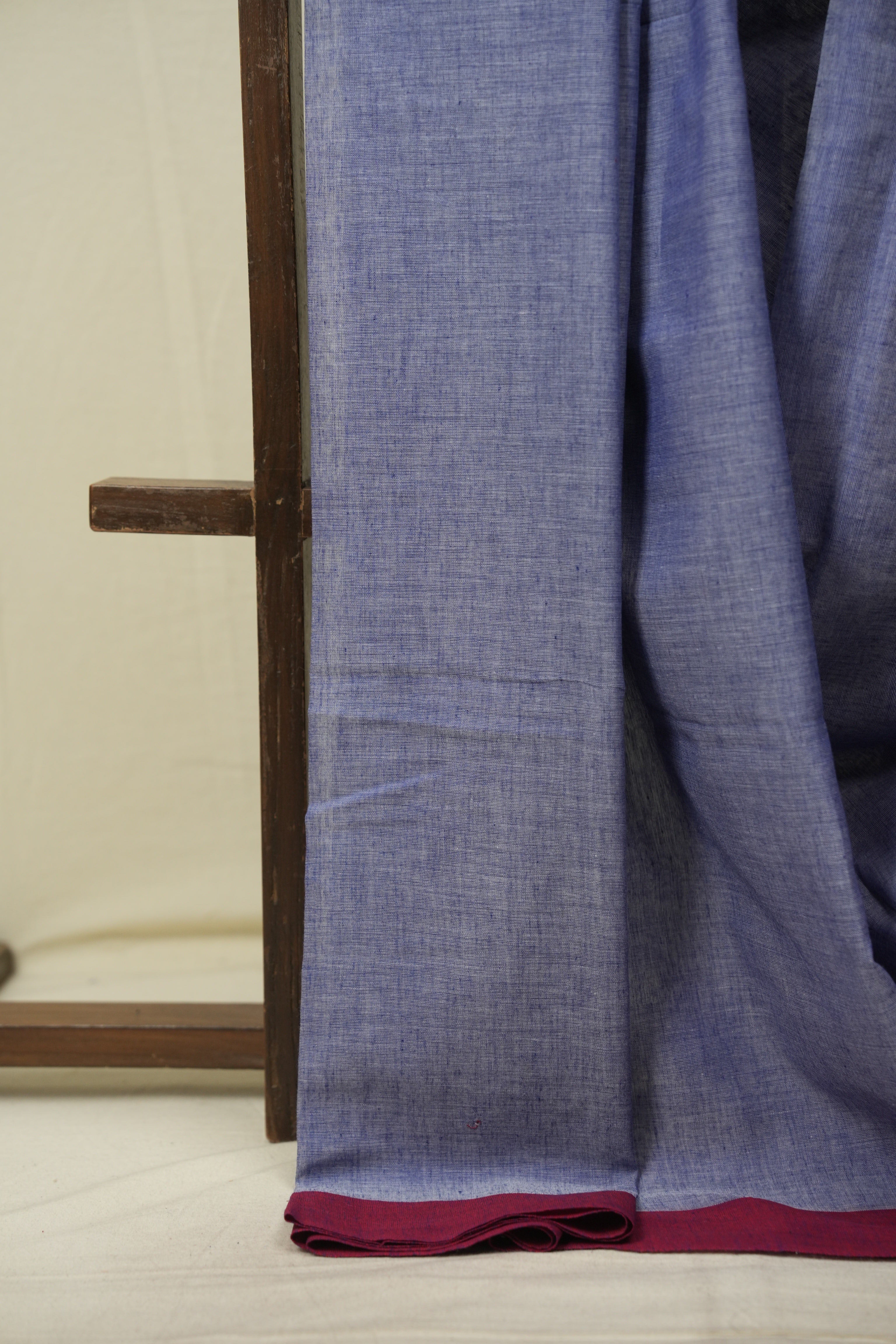 Powder Blue Bengal Cotton Saree - SRPBBCS198