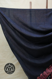 Black HBP Cotton Saree - SRBCS2609