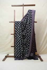 Black HBP Cotton Saree - SRBCS2611