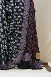 Black HBP Cotton Saree - SRBCS2611