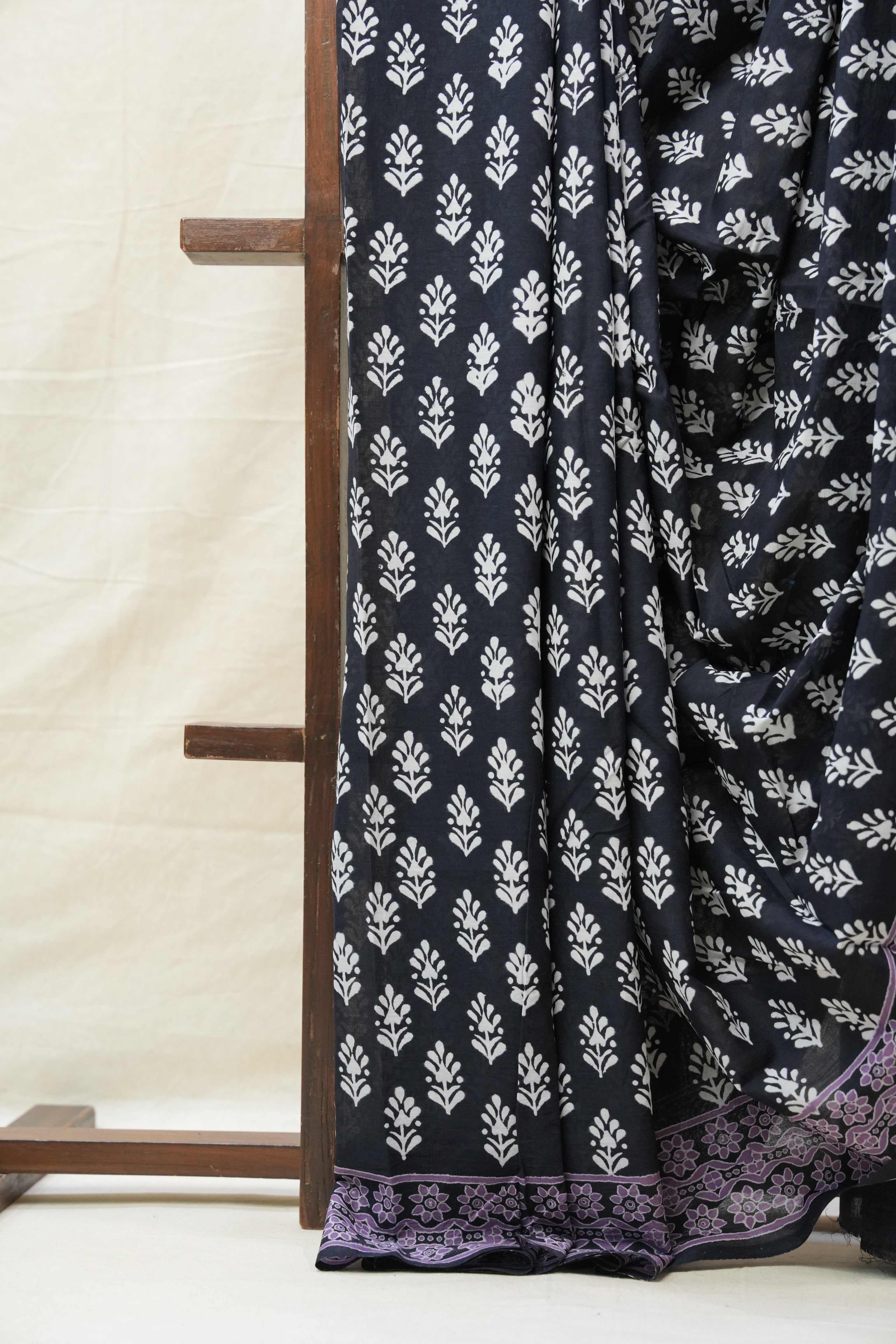 Black HBP Cotton Saree - SRBCS2611