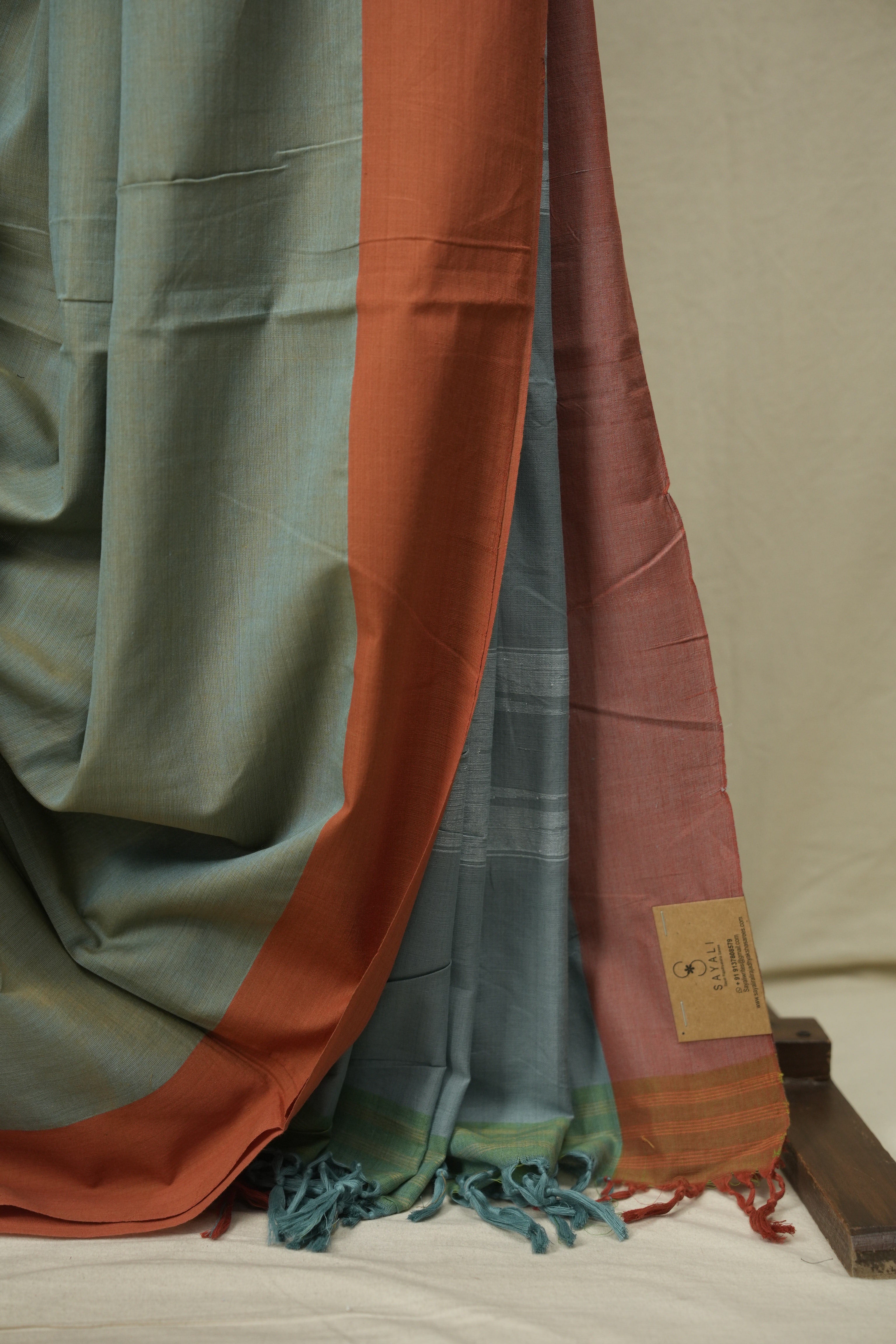 Teal Cotton Ilkal Saree - SRTCIS1075
