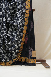 Black HBP Cotton Saree - SRBCS2715