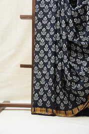 Black HBP Cotton Saree - SRBCS2715