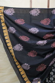 Black HBP Cotton Saree - SRBCS2715