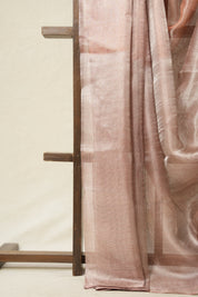 Silver Maroon Tissue Tussar Silk Saree - SRSMTTSS559