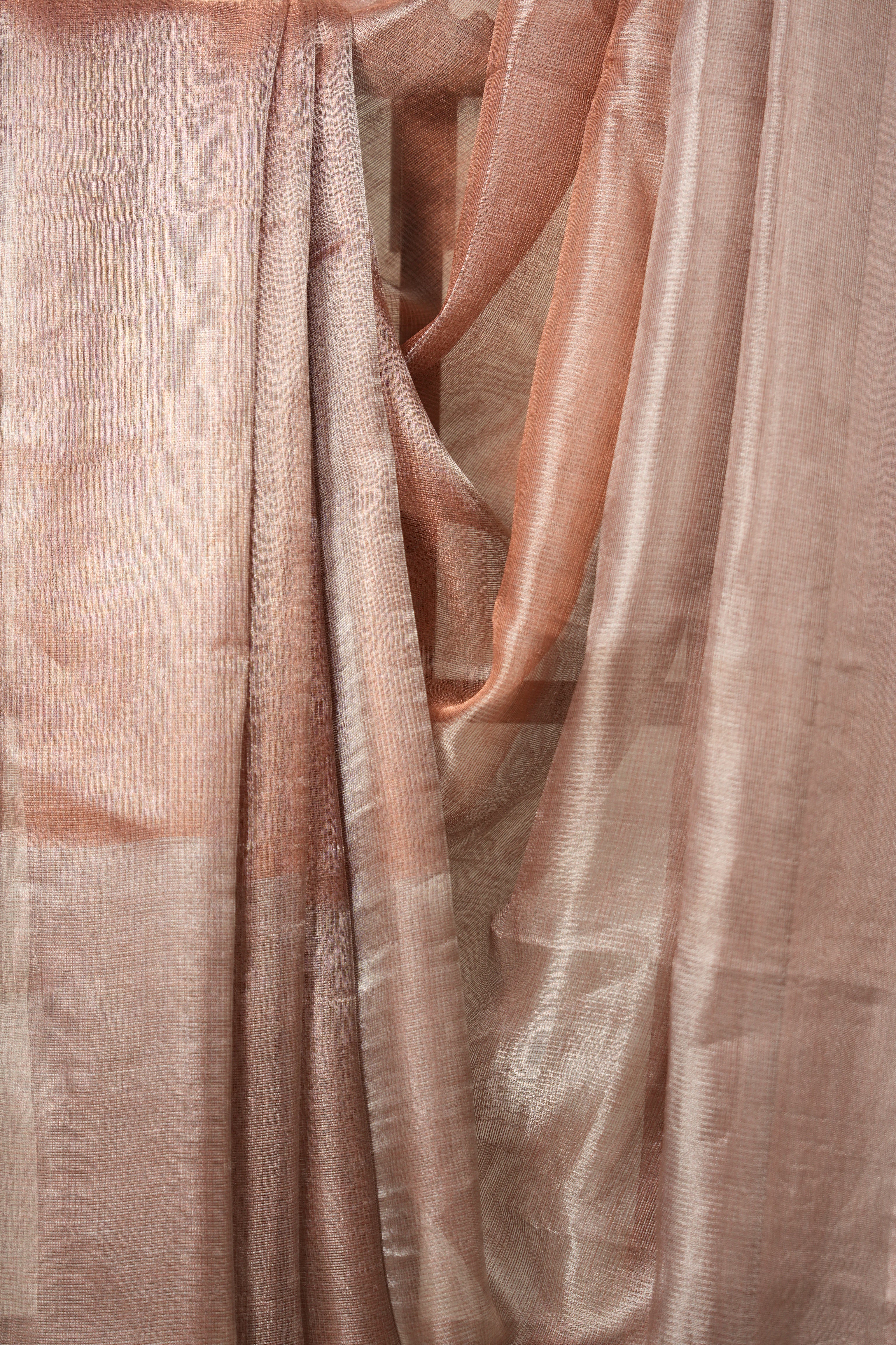 Silver Maroon Tissue Tussar Silk Saree - SRSMTTSS559