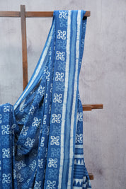 Indigo HBP Cotton Saree - SRICS2298