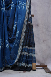 Indigo HBP Cotton Saree - SRICS2297