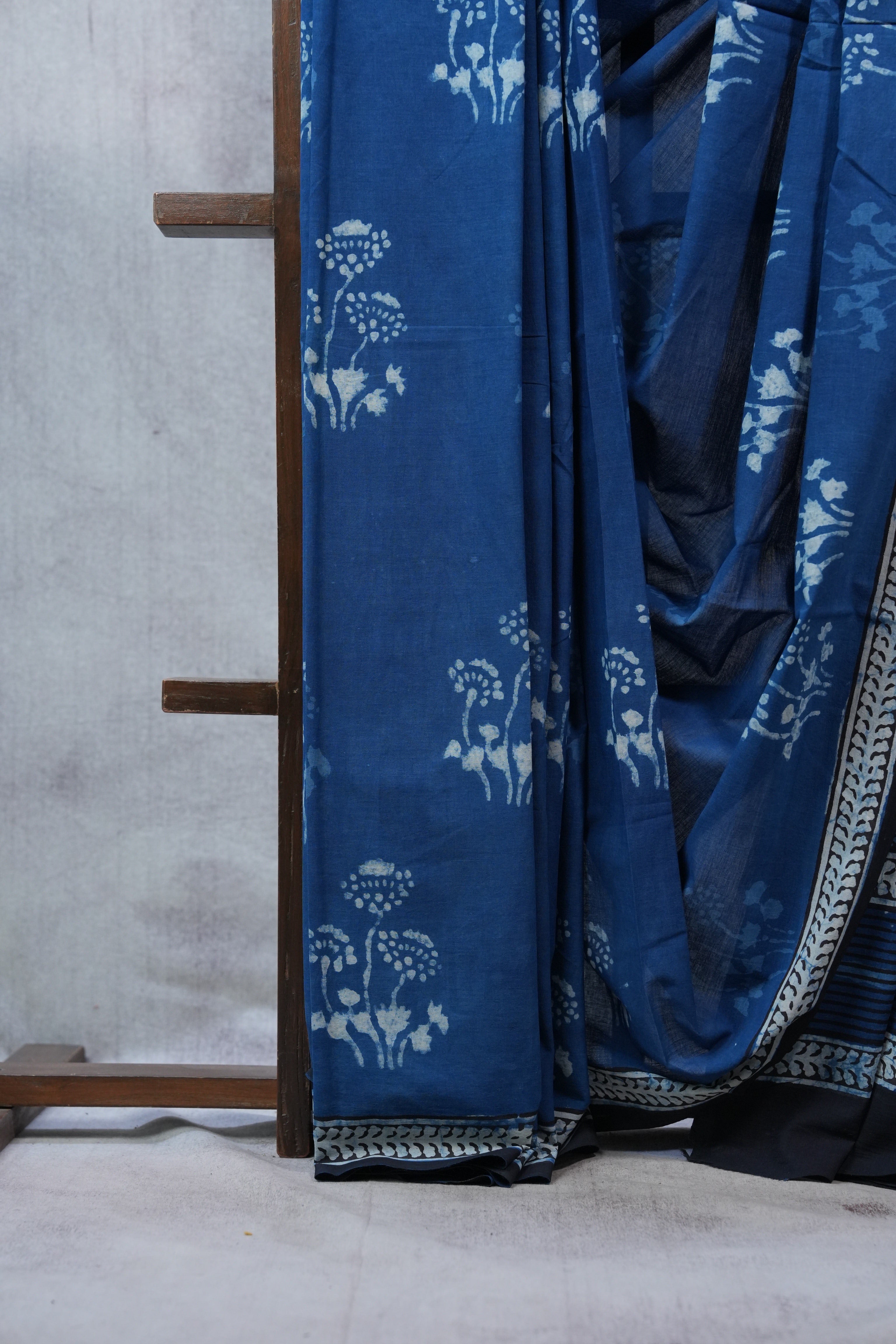 Indigo HBP Cotton Saree - SRICS2297