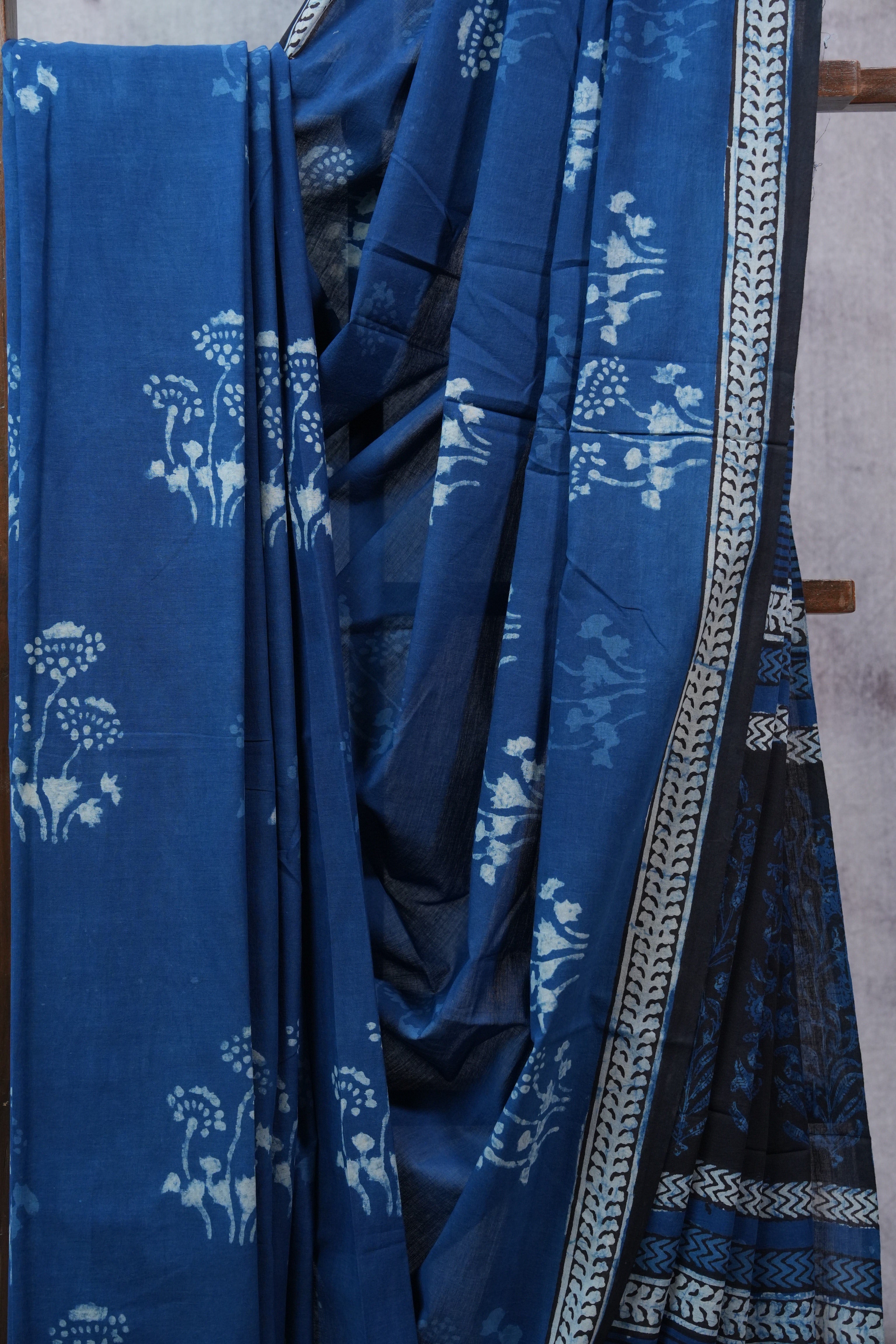 Indigo HBP Cotton Saree - SRICS2297