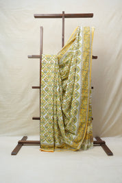 White HBP Cotton Saree - SRWCS2607
