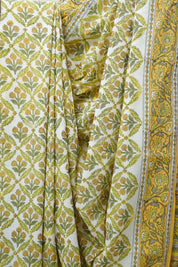 White HBP Cotton Saree - SRWCS2607