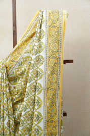 White HBP Cotton Saree - SRWCS2607