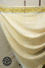 White HBP Cotton Saree - SRWCS2607