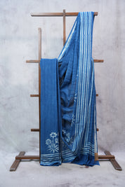 Indigo HBP Cotton Saree - SRICS2295