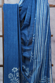 Indigo HBP Cotton Saree - SRICS2295
