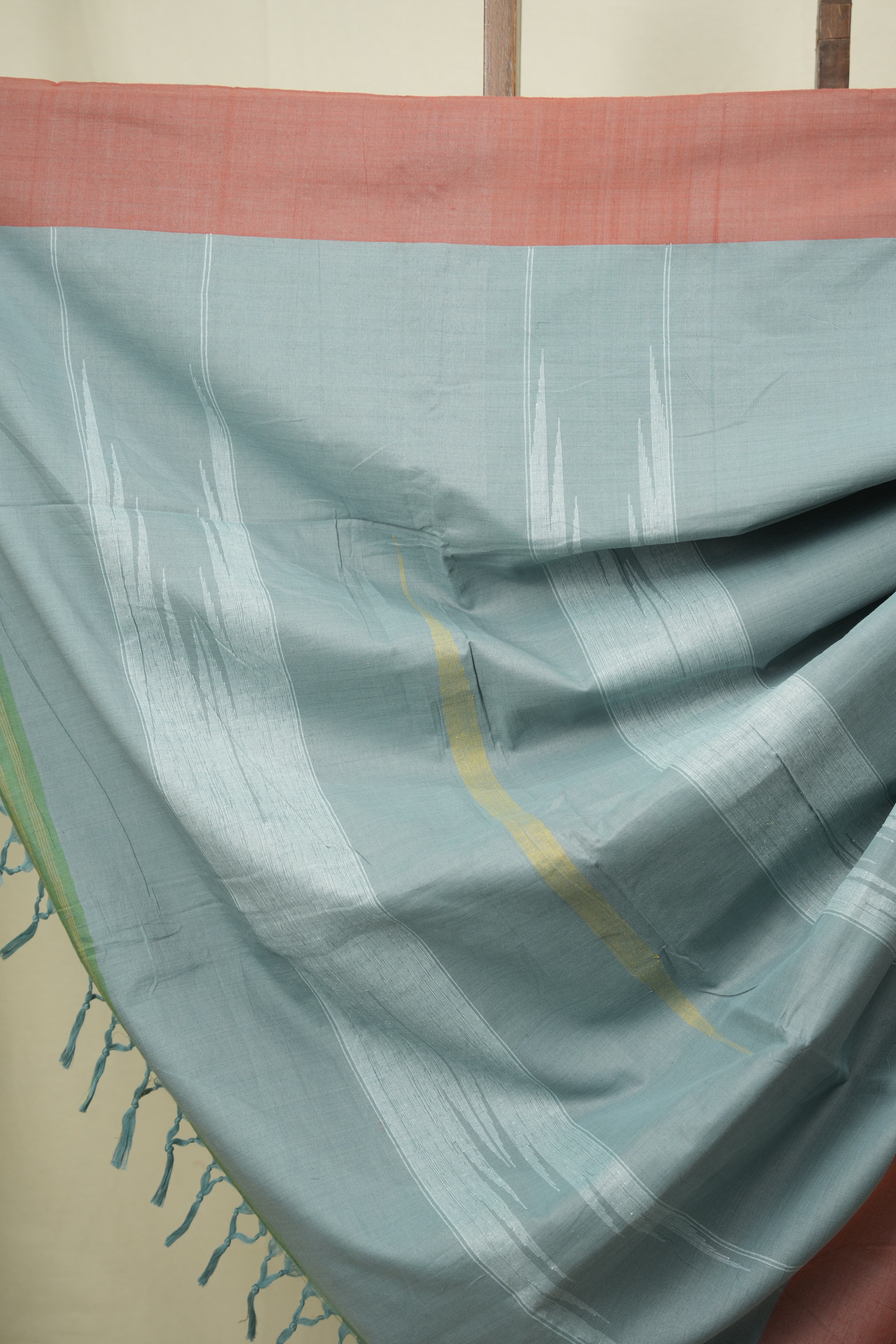Teal Cotton Ilkal Saree - SRTCIS1075