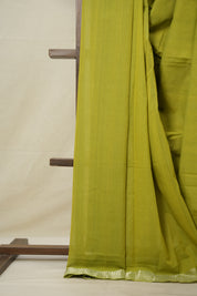 Neon Green Cotton Mangalgiri Saree - SRNGCMS63