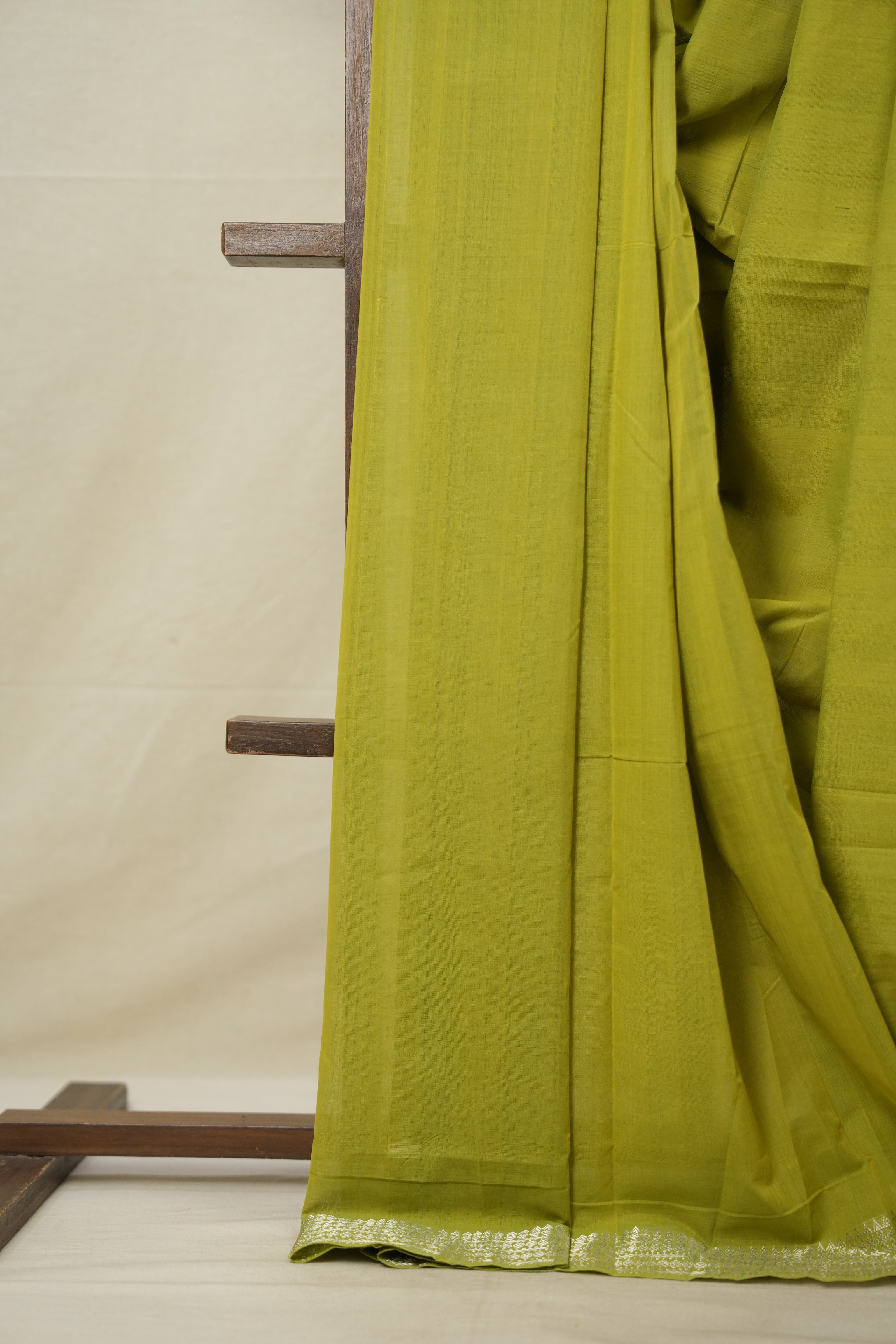 Neon Green Cotton Mangalgiri Saree - SRNGCMS63