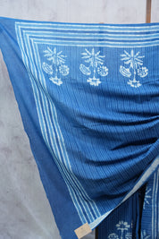 Indigo HBP Cotton Saree - SRICS2295