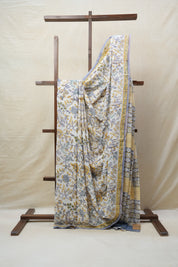 White HBP Cotton Saree - SRWCS2714