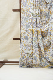 White HBP Cotton Saree - SRWCS2714