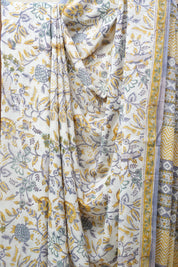 White HBP Cotton Saree - SRWCS2714