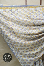 White HBP Cotton Saree - SRWCS2714